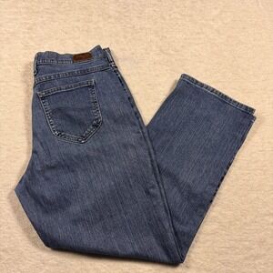 Lee Relaxed Straight Leg Jeans Medium Wash Women Size 12 Short